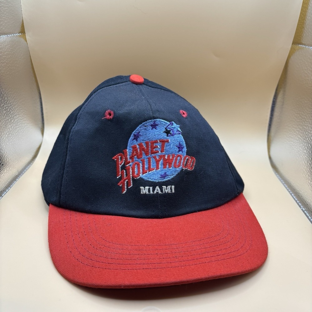 Vintage Planet Hollywood Miami SnapBack Hat 90s Black Made In USA